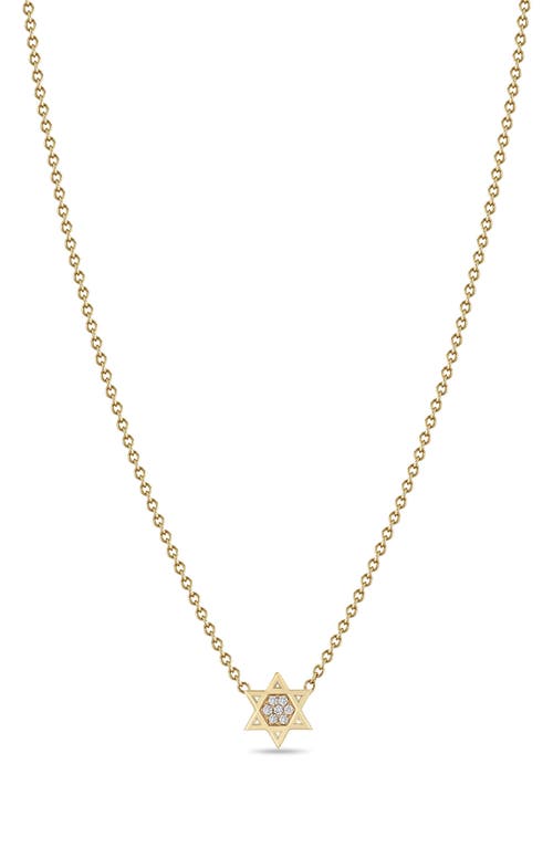 Zoë Chicco Zoë Chicco 14K Yellow Gold Diamond Star of David Pendant Necklace 
