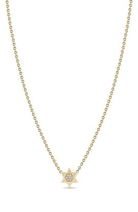 Zoë Chicco Zoë Chicco 14K Yellow Gold Diamond Star of David Pendant Necklace 