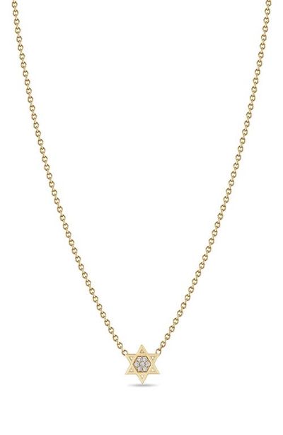 Zoë Chicco Zoë Chicco 14K Yellow Gold Diamond Star of David Pendant Necklace 