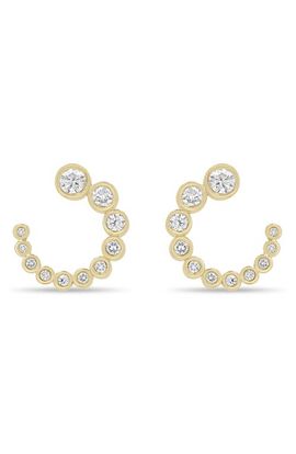 Zoë Chicco Zoë Chicco Bezel Diamond 14k Gold Hoop Earrings