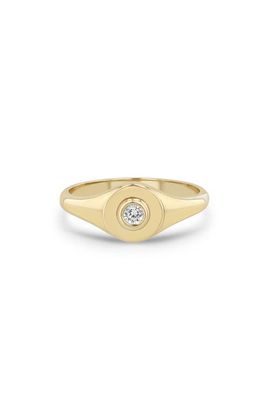 Zoë Chicco Zoë Chicco Bezel Diamonds 14k Gold Diamond Signet Ring