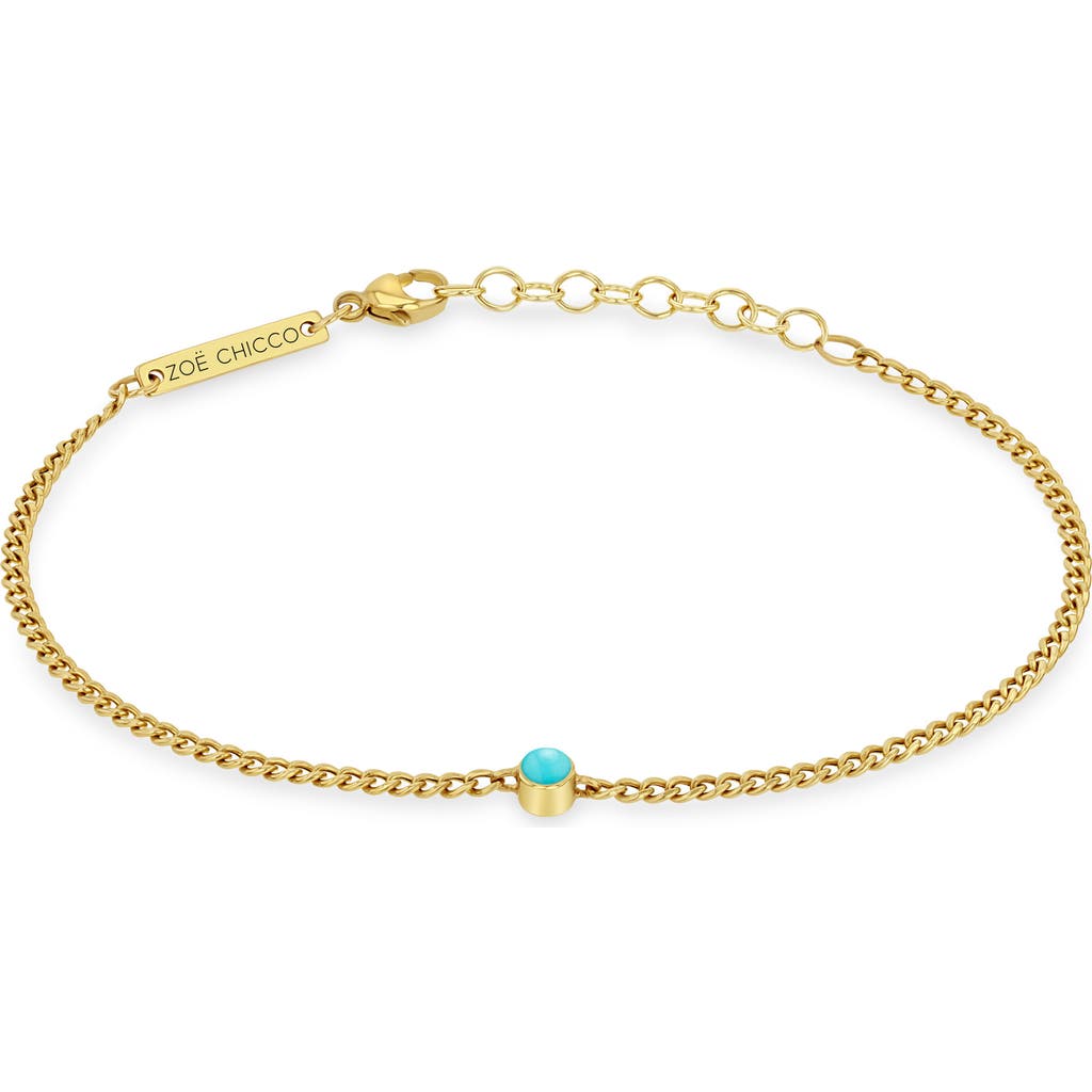 Zoë Chicco Zoë Chicco Bezel Set Turquoise Bracelet
