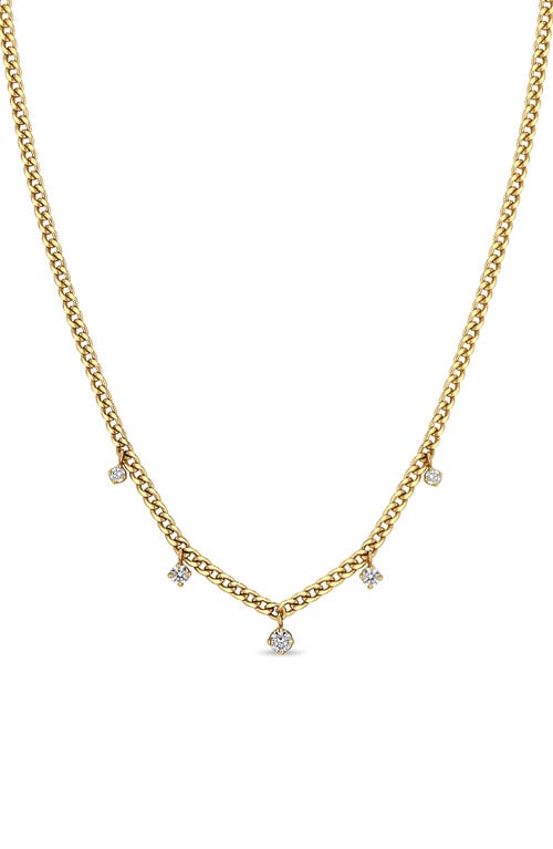 Zoë Chicco Zoë Chicco Dangling Diamond XS Curb Chain Necklace
