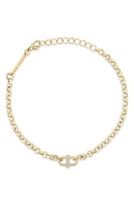 Zoë Chicco Zoë Chicco Diamond Link Rolo Chain Bracelet