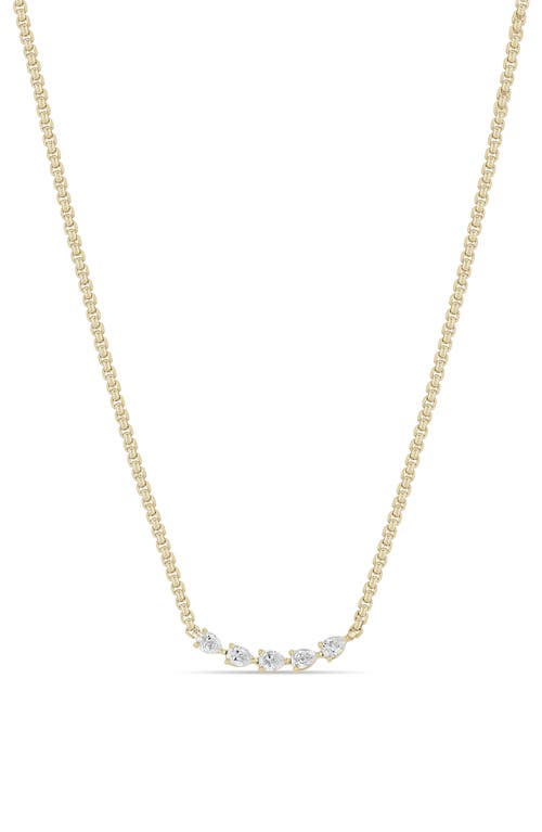 Zoë Chicco Zoë Chicco Diamond Pear Box Chain Necklace