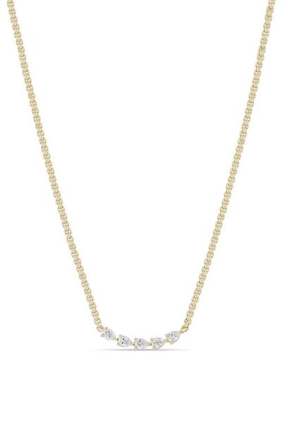 Zoë Chicco Zoë Chicco Diamond Pear Box Chain Necklace