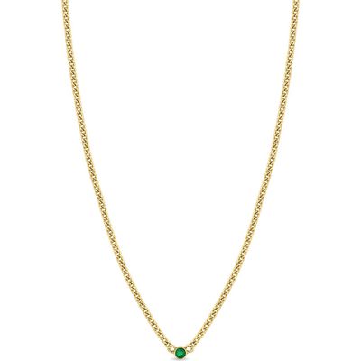 Zoë Chicco Zoë Chicco Extra Small Emerald Curb Chain Necklace