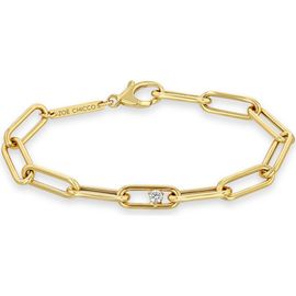 Zoë Chicco Zoë Chicco Large Paperclip Chain Bracelet with Prong Diamond