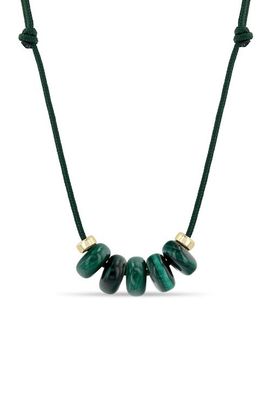 Zoë Chicco Zoë Chicco New Stone Age 14k Gold Malachite Paracord Necklace
