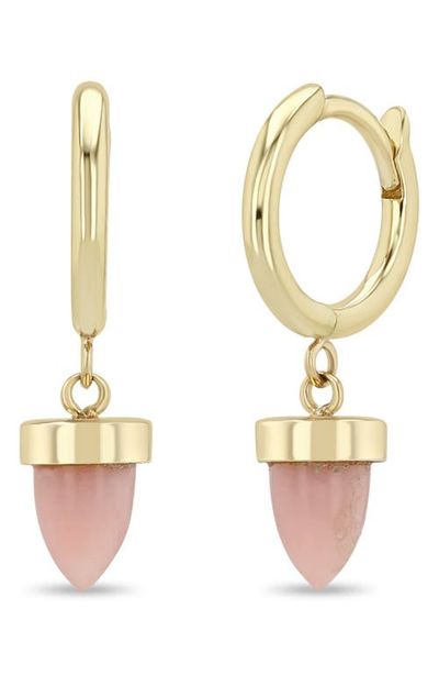 Zoë Chicco Zoë Chicco Opal Bullet Drop Huggie Hoop Earrings