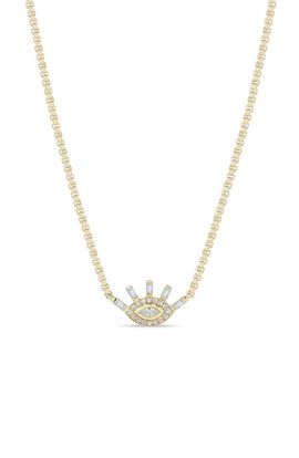 Zoë Chicco Zoë Chicco Paris 14k Gold Diamond Eye Pendant Necklace