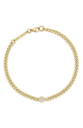 Zoë Chicco Zoë Chicco Small Curb Chain Floating Diamond Bracelet