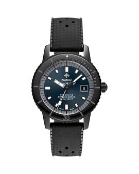 Zodiac Zodiac Ceramic Compression Diver Automatic Rubber Strap Watch, 41mm