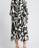 ZOE AND CLAIRE ZOE AND CLAIRE Abstract Print Long Sleeve Tie Belt Midi Dress - 2