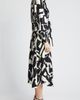 ZOE AND CLAIRE ZOE AND CLAIRE Abstract Print Long Sleeve Tie Belt Midi Dress - 3