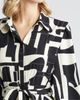 ZOE AND CLAIRE ZOE AND CLAIRE Abstract Print Long Sleeve Tie Belt Midi Dress - 4