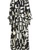 ZOE AND CLAIRE ZOE AND CLAIRE Abstract Print Long Sleeve Tie Belt Midi Dress - 5