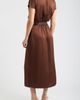 ZOE AND CLAIRE ZOE AND CLAIRE Belted Mock Neck Satin Midi Dress - 2