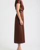 ZOE AND CLAIRE ZOE AND CLAIRE Belted Mock Neck Satin Midi Dress - 3