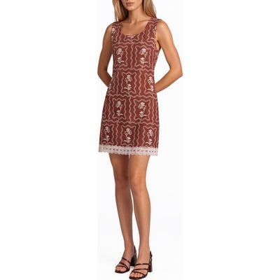 ZOE AND CLAIRE ZOE AND CLAIRE Embroidered Sleeveless Minidress