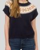 ZOE AND CLAIRE ZOE AND CLAIRE Fair Isle Yoke Short Sleeve Sweater - 1