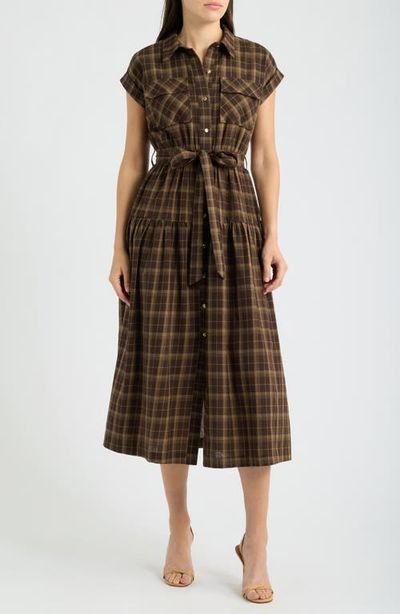 ZOE AND CLAIRE ZOE AND CLAIRE Plaid Maxi Shirtdress