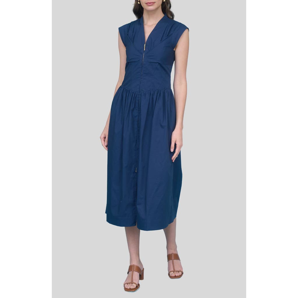ZOE AND CLAIRE ZOE AND CLAIRE Seamed Cotton Fit & Flare Dress