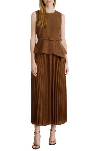 ZOE AND CLAIRE ZOE AND CLAIRE Twofer Belted Midi Dress