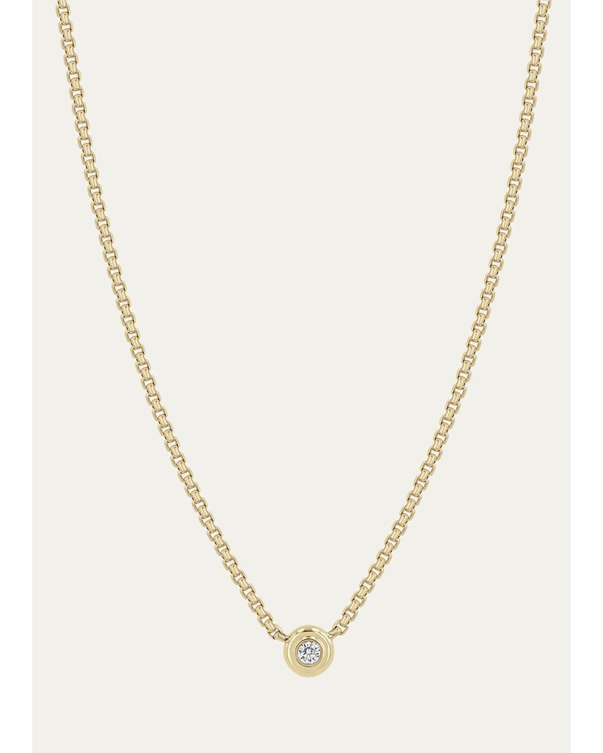 Zoe Chicco 14K Apron Bezel-Set Diamond Necklace