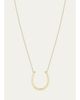 Zoe Chicco 14K Baguette Diamond Hammered Horseshoe Pendant Necklace - 1
