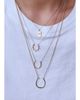 Zoe Chicco 14K Baguette Diamond Hammered Horseshoe Pendant Necklace - 2