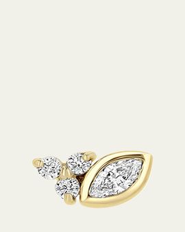 Zoe Chicco 14K Diamond Bezel-Set Marquise Stud Earring, Single (Left)