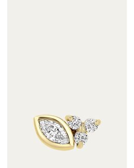 Zoe Chicco 14K Diamond Bezel-Set Marquise Stud Earring, Single (Right)