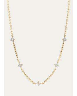 Zoe Chicco 14K Diamond Quad 5 Station Necklace, 2mm