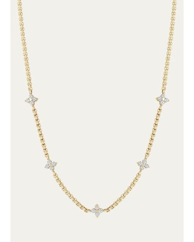 Zoe Chicco 14K Diamond Quad 5 Station Necklace, 2mm