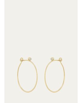 Zoe Chicco 14K Diamond Small Thin Hammered Hoop Earrings