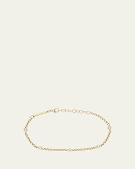Zoe Chicco 14K Floating 5 Diamond Chain Bracelet