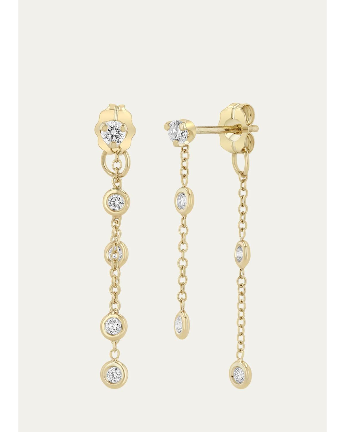 Zoe Chicco 14K Floating Diamond Double-Sided Drop Earrings