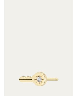 Zoe Chicco 14K Itty Bitty Star Set Diamond Key Stud Earring, Single