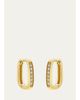 Zoe Chicco 14K Pave Diamond Thick Small Oval Hinge Huggie Hoop Earrings - 1