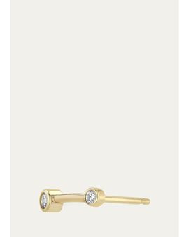 Zoe Chicco 14K Short Barbell Stud Earring with Diamonds, Single
