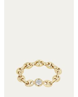 Zoe Chicco 14K Small Puffed Mariner Chain Diamond Ring