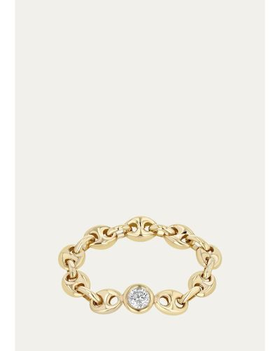 Zoe Chicco 14K Small Puffed Mariner Chain Diamond Ring
