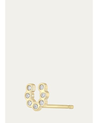 Zoe Chicco 14K Tiny Diamond Bezel Horseshoe Stud Earring, Single