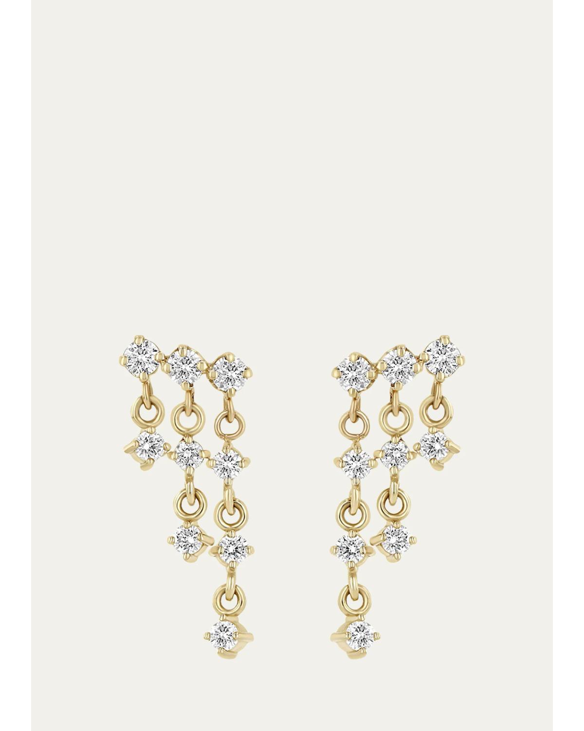 Zoe Chicco 14K Waterfall Prong-Set Diamond Earrings