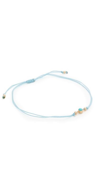 Zoe Chicco Zoe Chicco 14k Bezel Turquoise Cord Bracelet 14k Yellow Gold One