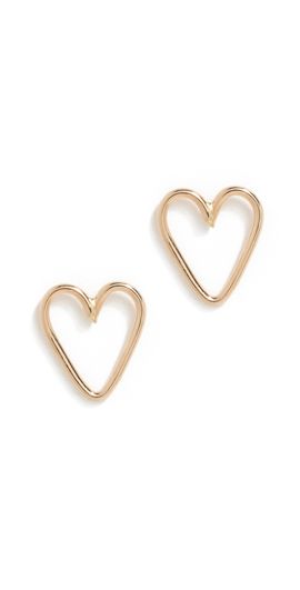 Zoe Chicco Zoe Chicco 14k Gold Open Heart Studs 14k Yellow Gold One