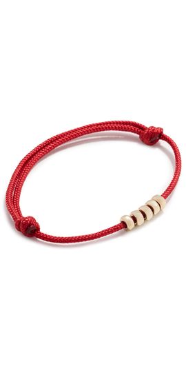 Zoe Chicco Zoe Chicco 14k Gold Rondelle Bead Paracord Bracelet Red One