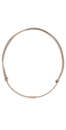 Zoe Chicco Zoe Chicco 14k Gold Rondelle Bead Paracord Necklace Brown One