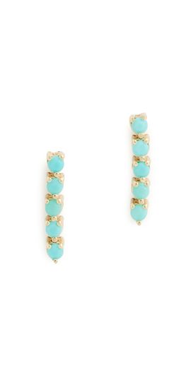 Zoe Chicco Zoe Chicco 14k Gold Turquoise Tennis Drop Earrings 14k Yellow Gold One